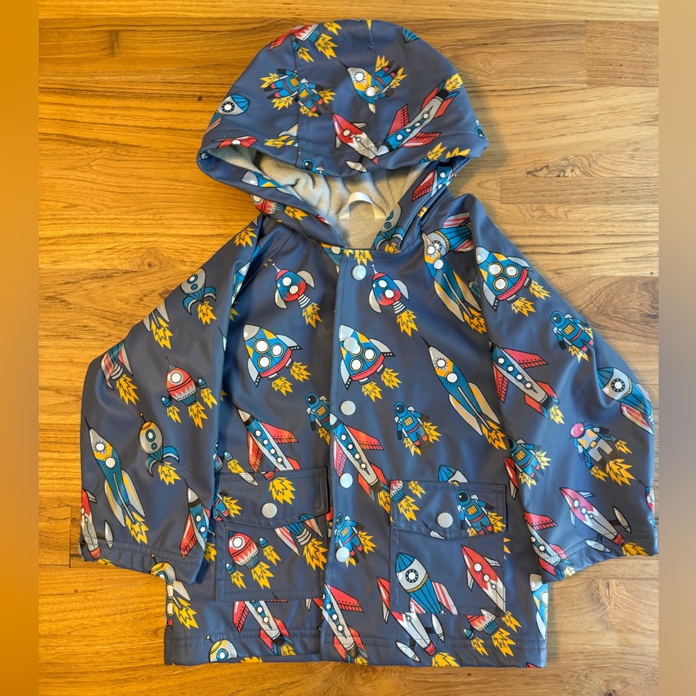 Harley Kids Rocket Print Rain Jacket - Gray